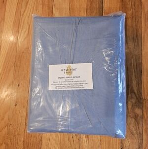 West Elm Organic Cotton Pintuck Bedding - Blue